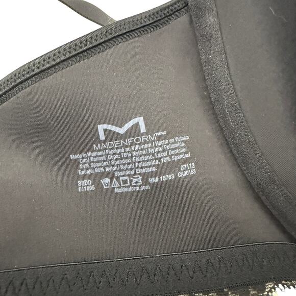 Maidenform One Fab Fit Lace T-Back Shaping Underwire Front Close Bra Black 38DD - Picture 5 of 8